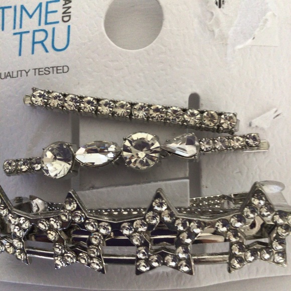 RHINESTONE HAIR CLIPS NWT SET of  THREE NWT - Picture 6 of 6